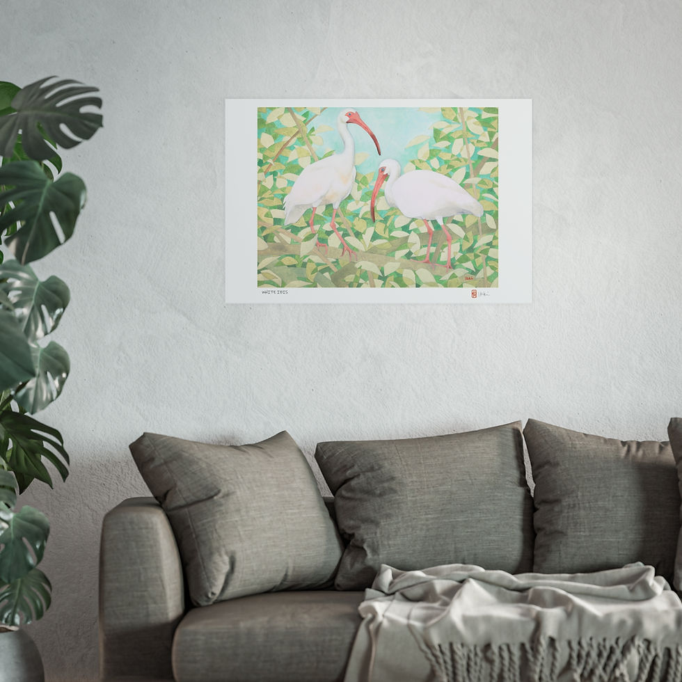 Thumbnail: White Ibis Satin and Archival Matte Posters by Ikki Matsumoto