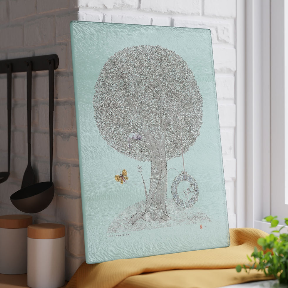 Thumbnail: Lazy Summer Day by Ikki Matsumoto Glass Cutting Board