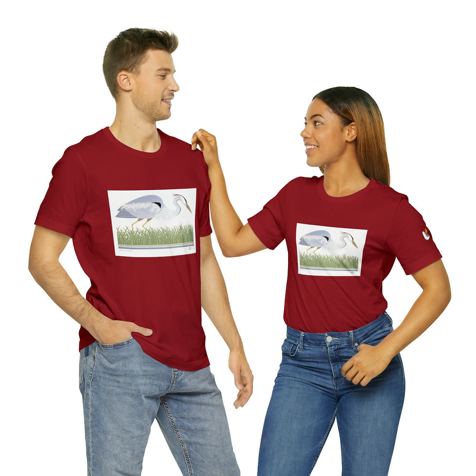 Thumbnail: Great Blue Heron Unisex Jersey Short Sleeve Tee by Ikki Matsumoto