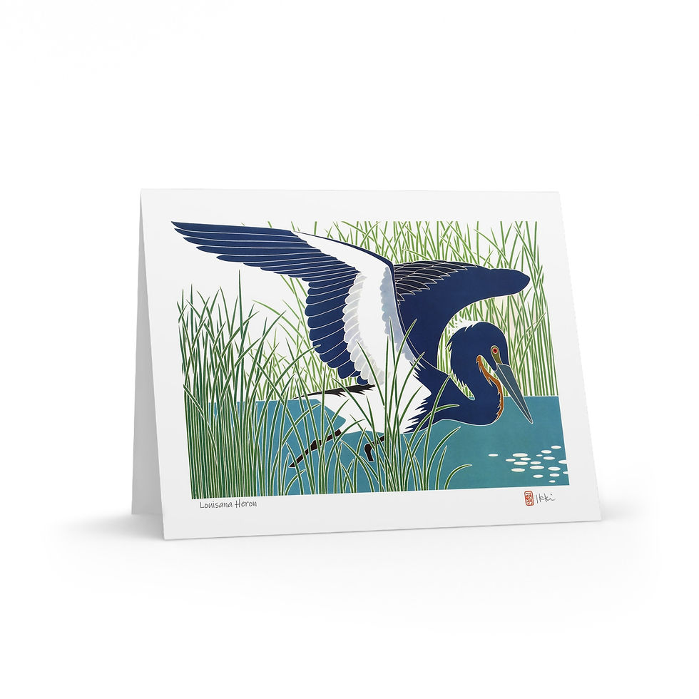 Thumbnail: Louisiana Heron by Ikki Matsumoto Cards - 8, 16, or 24 Pieces