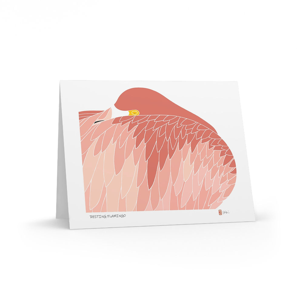 Thumbnail: Resting Flamingo by Ikki Matsumoto Cards - 8, 16, or 24 Pieces