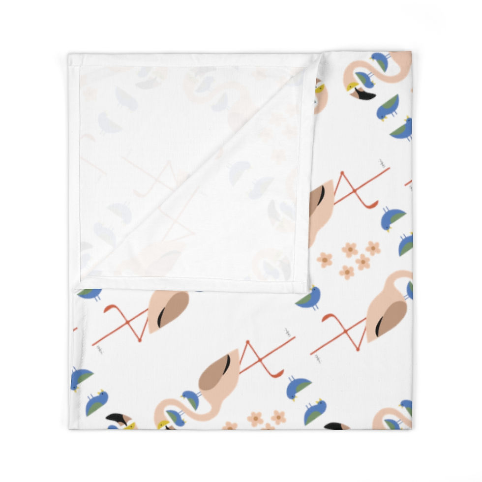 Thumbnail: Flamingo and Friends by Ikki Matsumoto Baby Swaddle Blanket