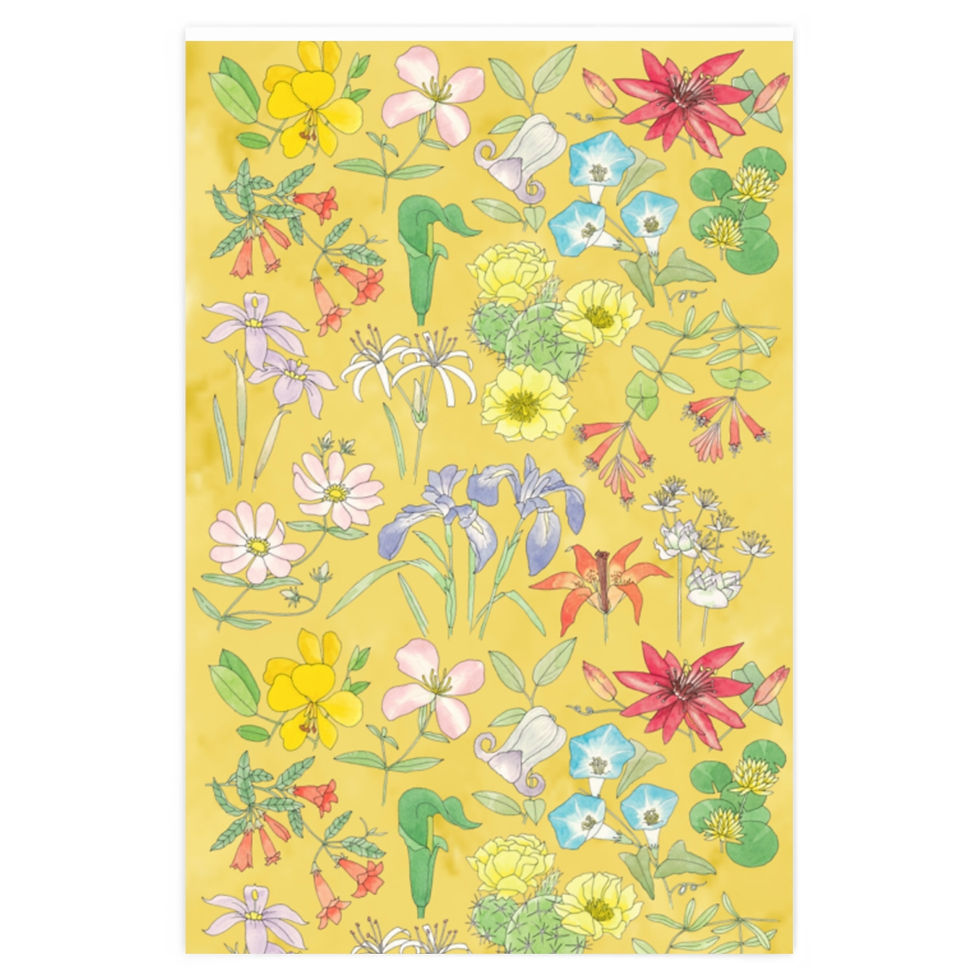 Thumbnail: Florida Wild Flowers by Ikki Matsumoto Wrapping Paper 