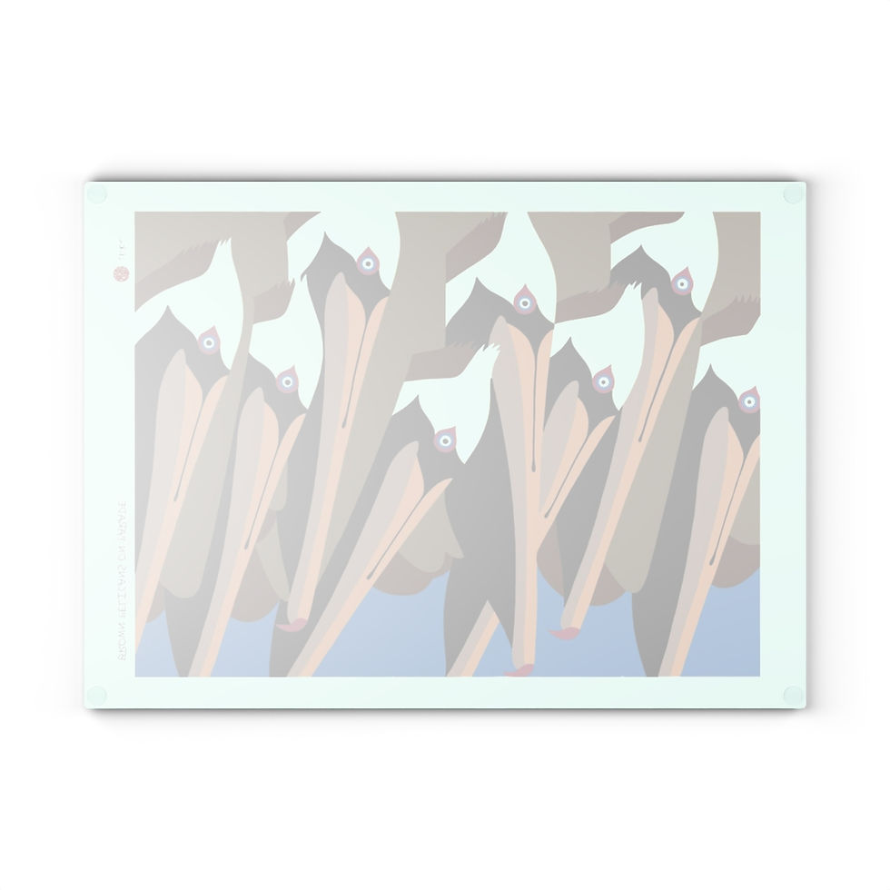Thumbnail: Brown Pelicans on Parade by Ikki Matsumoto Glass Cutting Board
