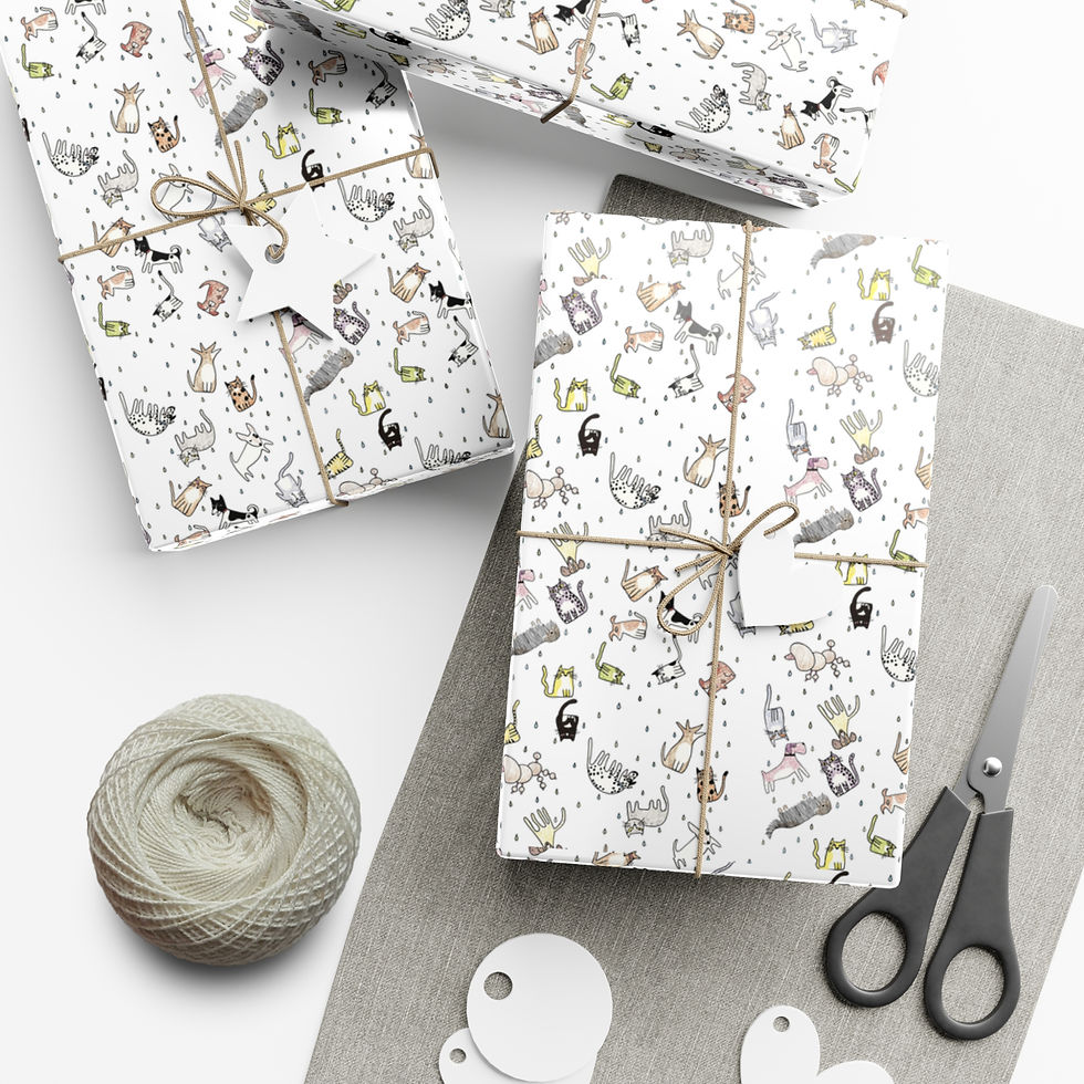 It's Raining Cats and Dogs by Ikki Matsumoto Gift Wrap Papers