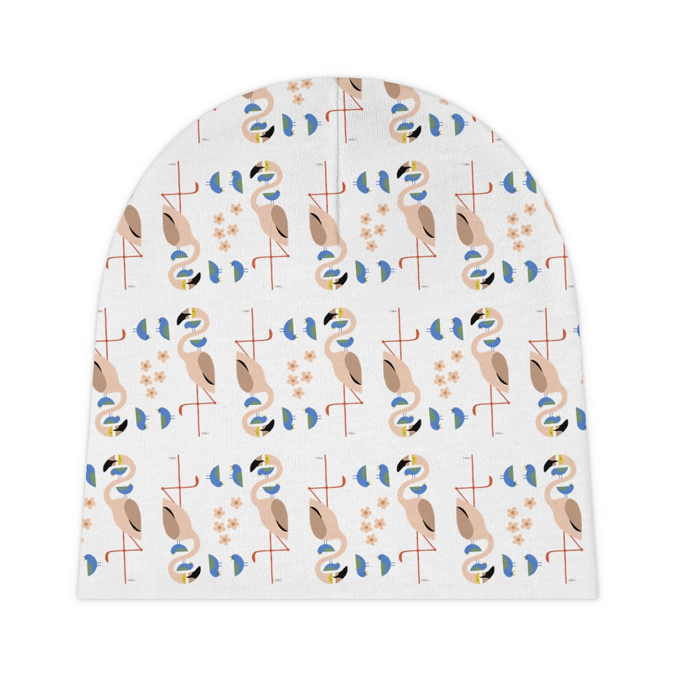 Thumbnail: Flamingo and Friends by Ikki Matsumoto Baby Beanie