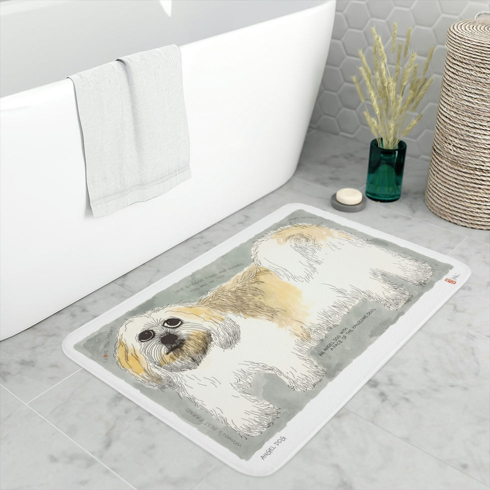 Thumbnail: Angel Dog by Ikki Matsumoto Memory Foam Bath Mat