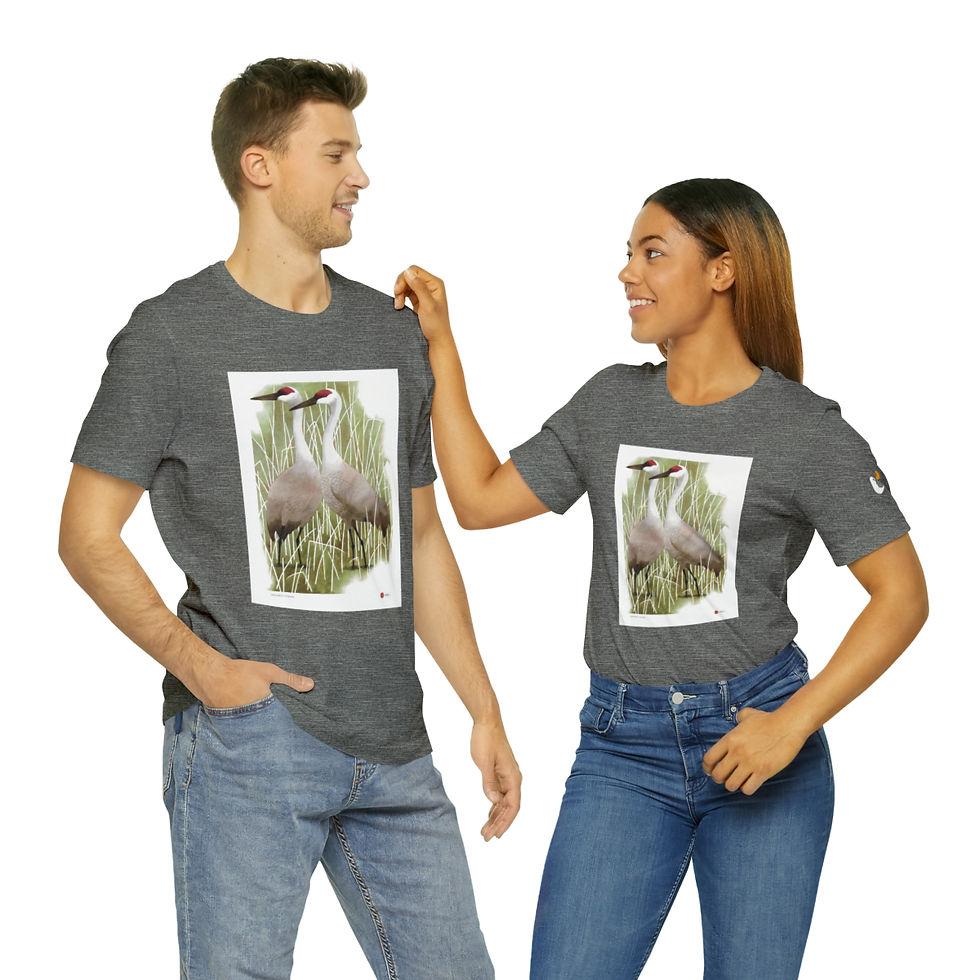 Thumbnail: Sandhill Cranes Unisex Style Jersey Short Sleeve Tee by Ikki Matsumoto