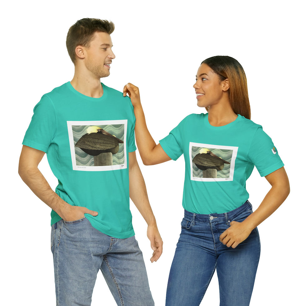 Thumbnail: Brown Pelican Unisex Jersey Short Sleeve Tee by Ikki Matsumoto