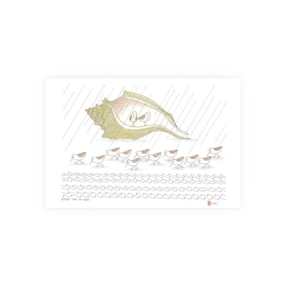Thumbnail: Shell-ter in the Rain Satin and Archival Matte Posters by Ikki Matsumoto