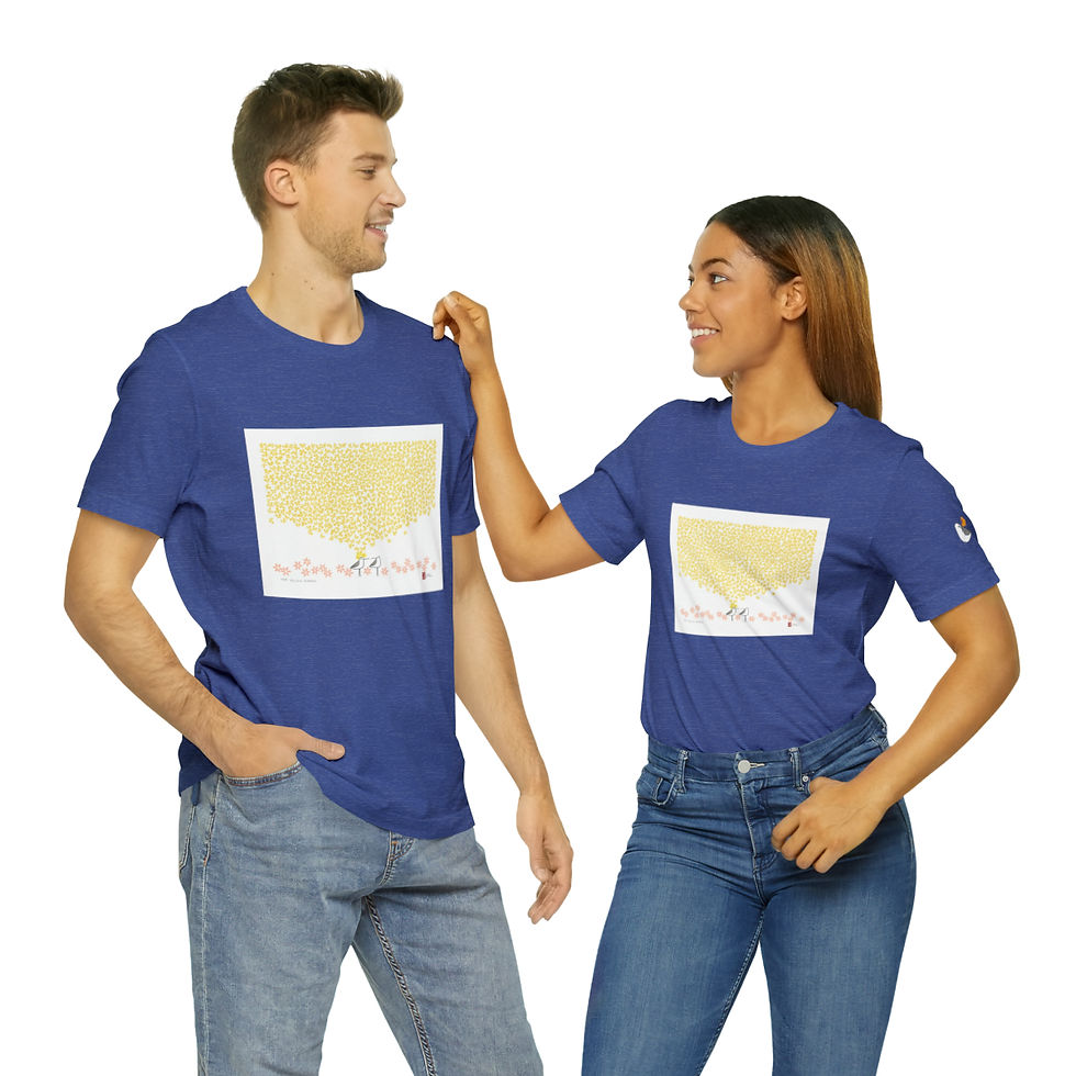 Thumbnail: Her Yellow Ribbon Unisex Jersey Short Sleeve Tee by Ikki Matsumoto