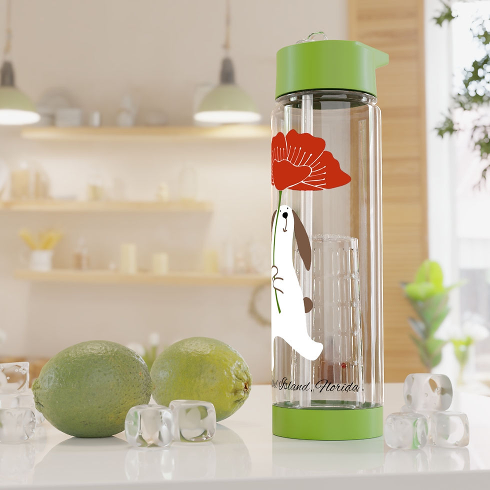 Thumbnail: Bunny With Poppy by Ikki Matsumoto Infuser Water Bottle