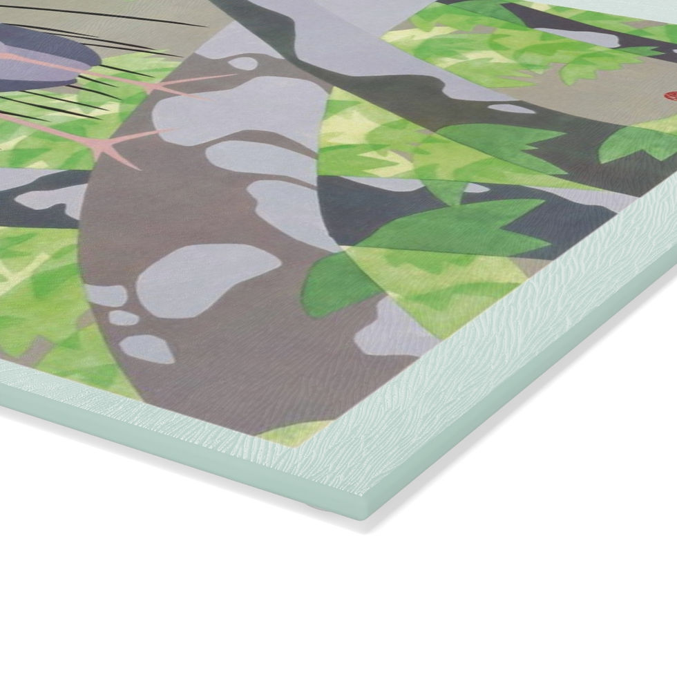 Thumbnail: In The Shades of Green by Ikki Matsumoto Glass Cutting Board
