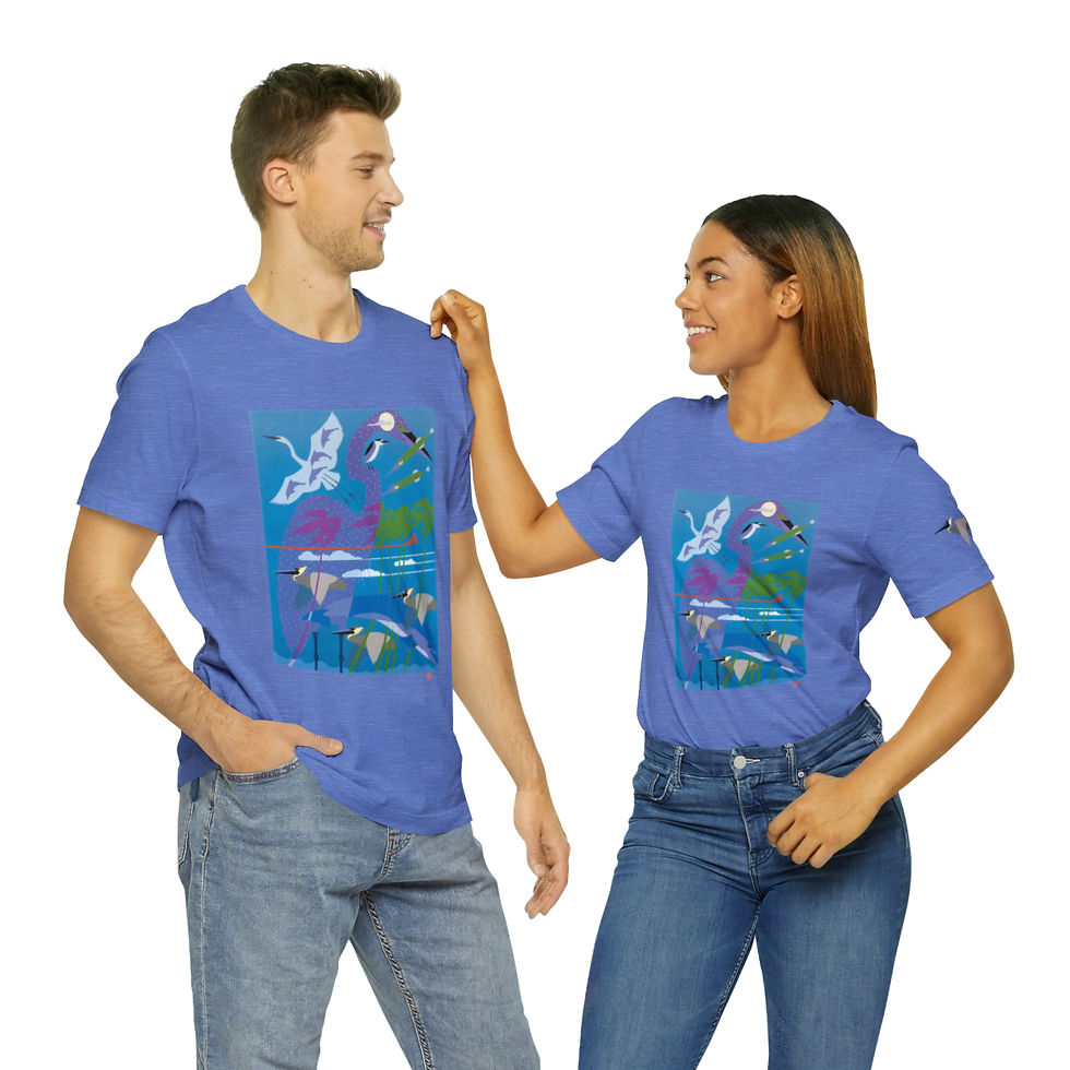 Thumbnail: Blue Bird Fantasy Unisex Jersey Short Sleeve Tee by Ikki Matsumoto