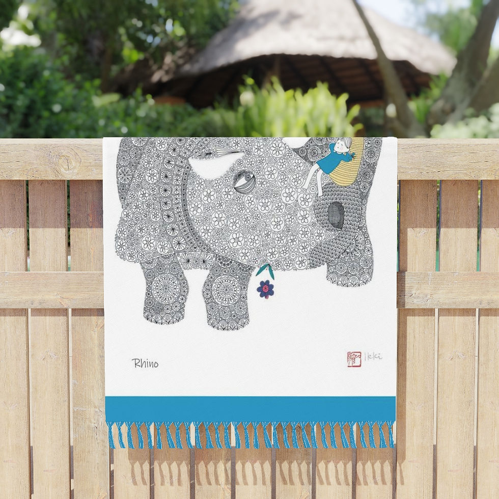Thumbnail: Rhino by Ikki Matsumoto Boho Beach Cloth