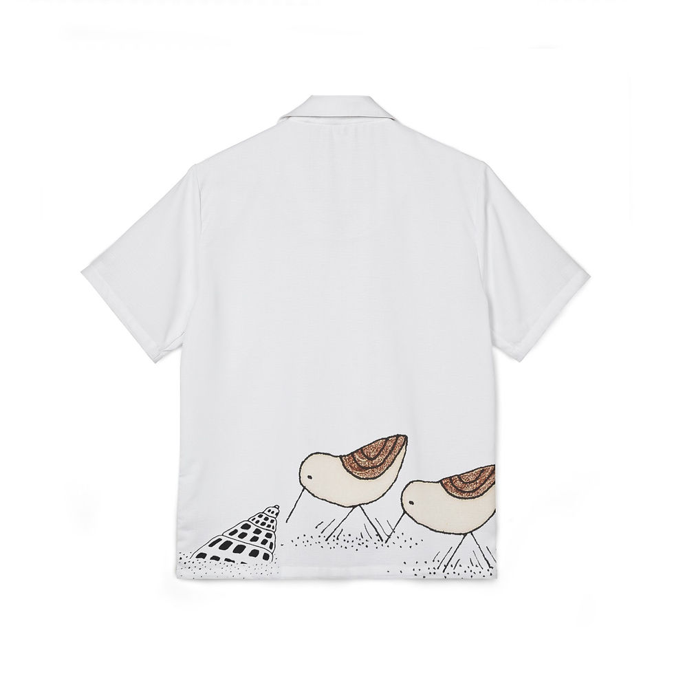 Thumbnail: Sandpipers by Ikki Matsumoto Men's Hawaiian Camp Shirt (AOP)