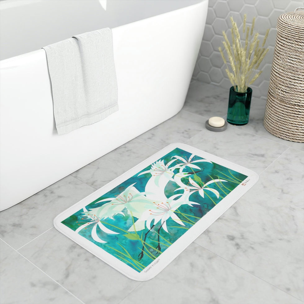Thumbnail: Swamp Flight by Ikki Matsumoto Memory Foam Bath Mat