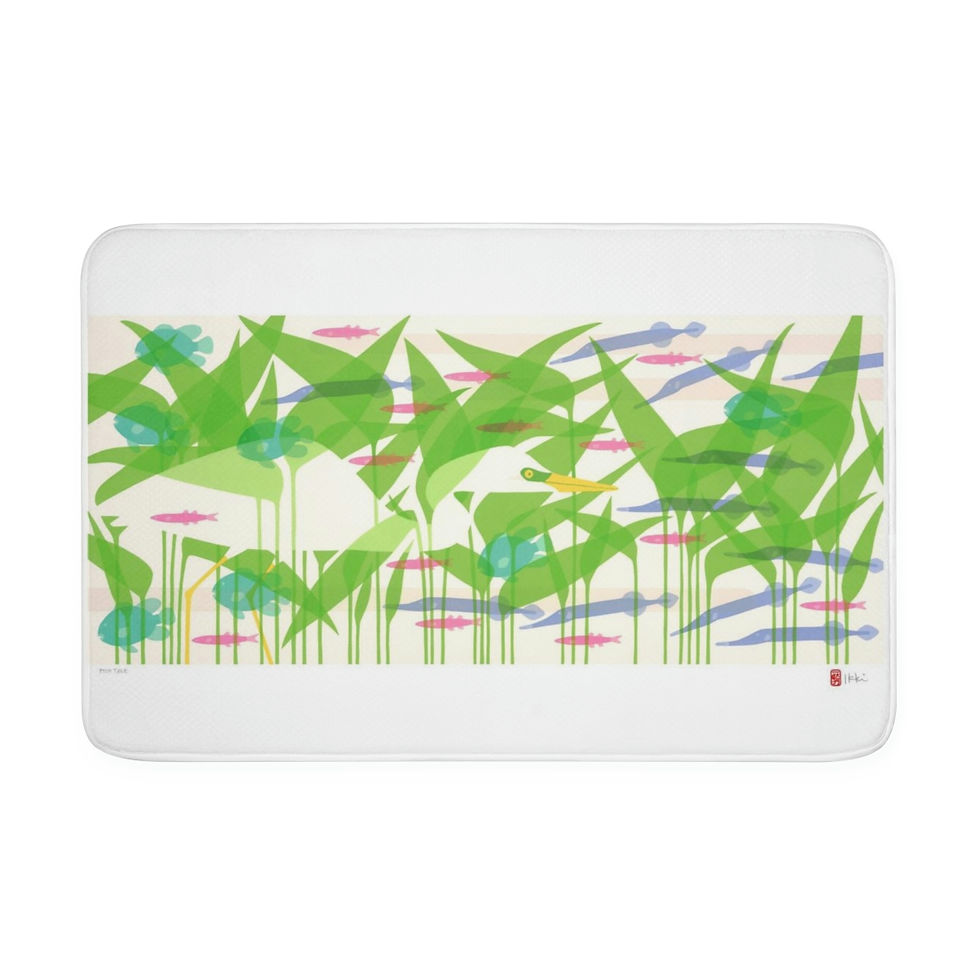 Thumbnail: Fish Tales by Ikki Matsumoto Memory Foam Bath Mat