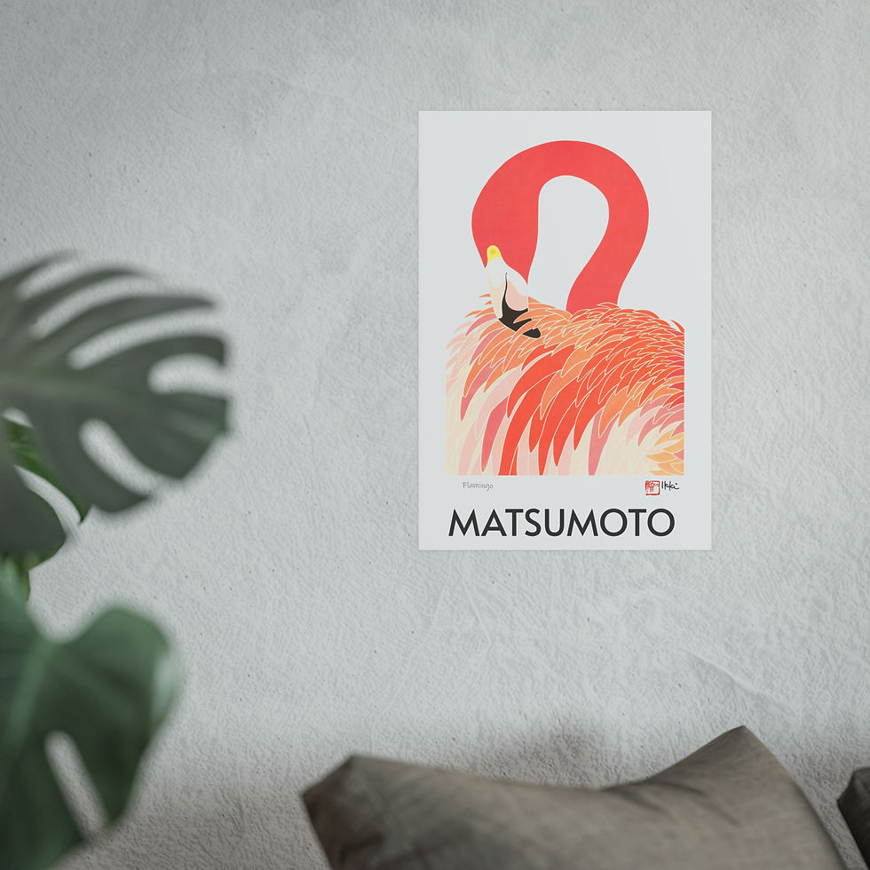 Thumbnail: Flamingo Satin and Archival Matte Posters by Ikki Matsumoto