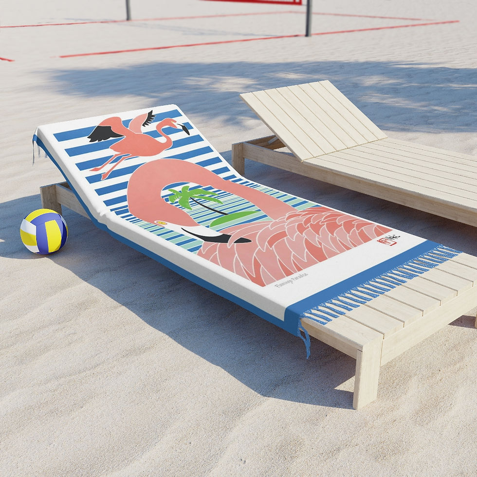 Thumbnail: Flamingo Paradise by Ikki Matsumoto Boho Beach Cloth
