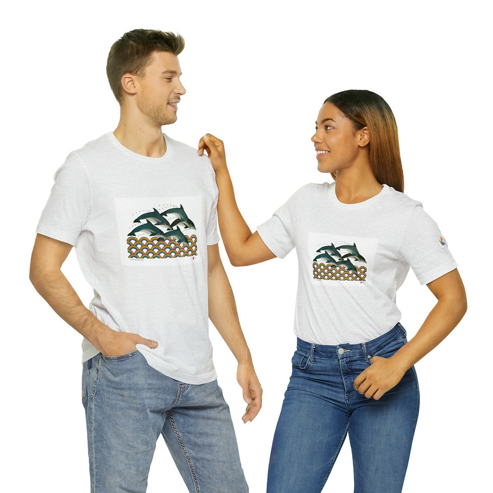 Thumbnail: Over The Rainbow Waves Unisex Style Jersey Short Sleeve Tee by Ikki Matsumoto