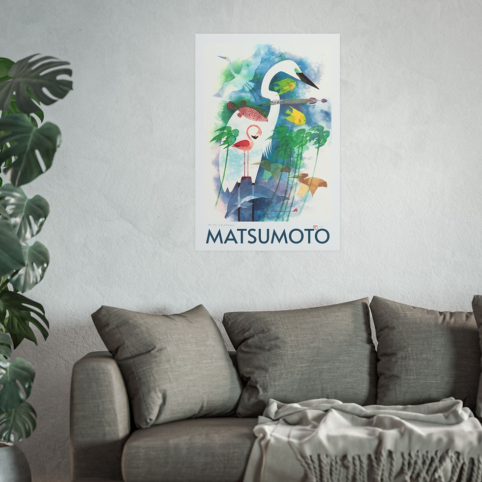 Thumbnail: Red Sails Blue Fantasy Satin and Archival Matte Posters by Ikki Matsumoto