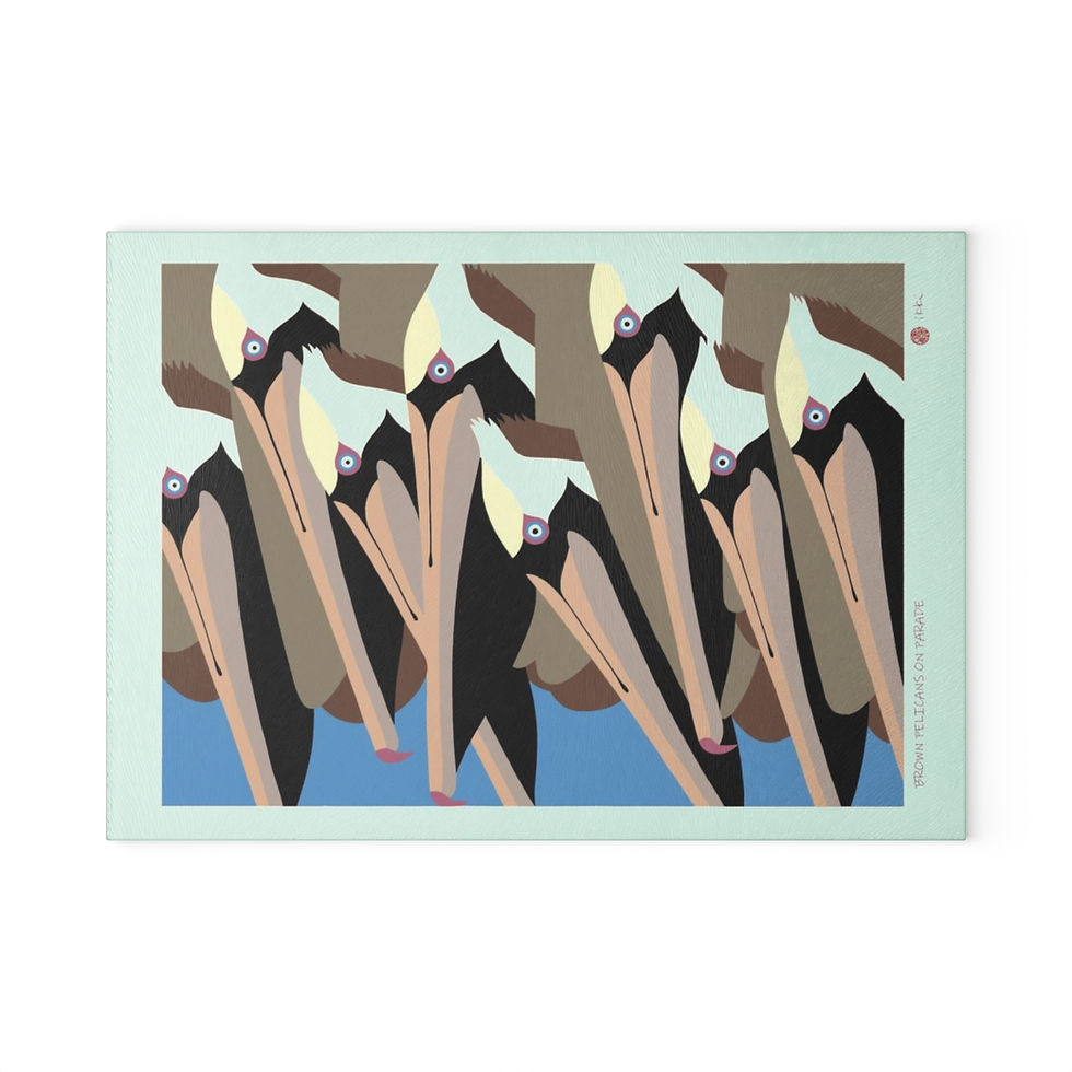 Thumbnail: Brown Pelicans on Parade by Ikki Matsumoto Glass Cutting Board
