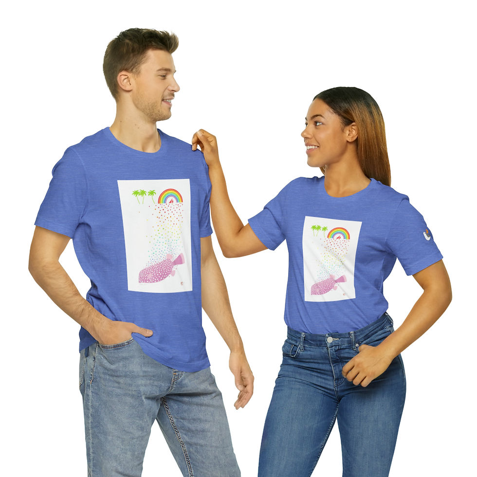 Thumbnail: Rainbow Trout Unisex Style Jersey Short Sleeve Tee by Ikki Matsumoto