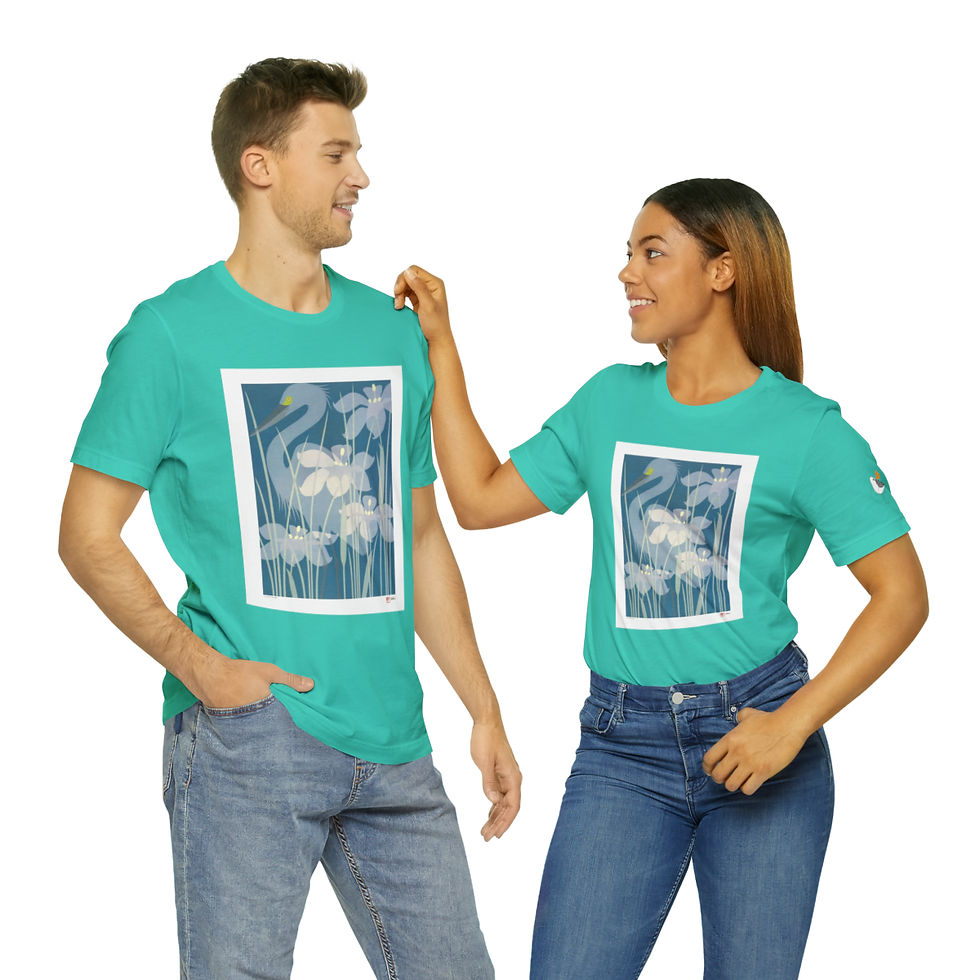 Thumbnail: Swamp Blues Unisex Style Jersey Short Sleeve Tee by Ikki Matsumoto