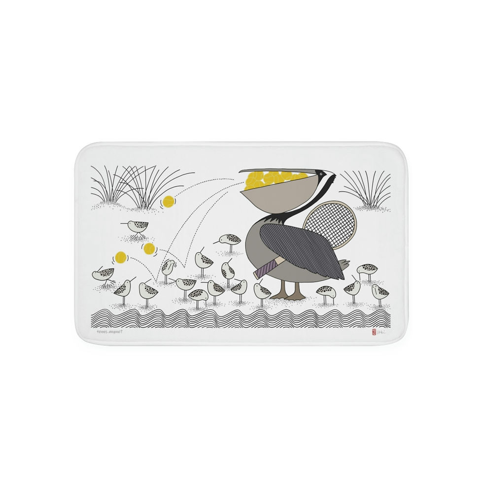 Thumbnail: Tennis Anyone? by Ikki Matsumoto Memory Foam Bath Mat