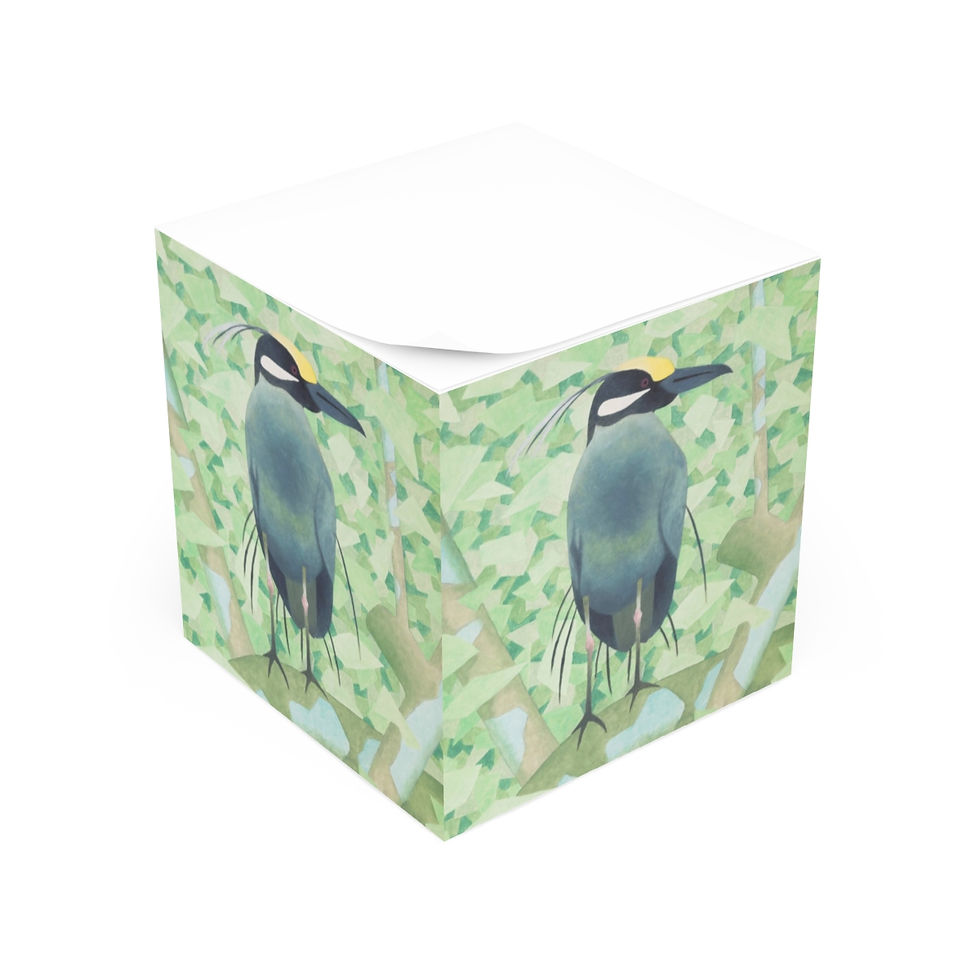 Thumbnail: Yellow Crowned Night Heron by Ikki Matsumoto Note Cube