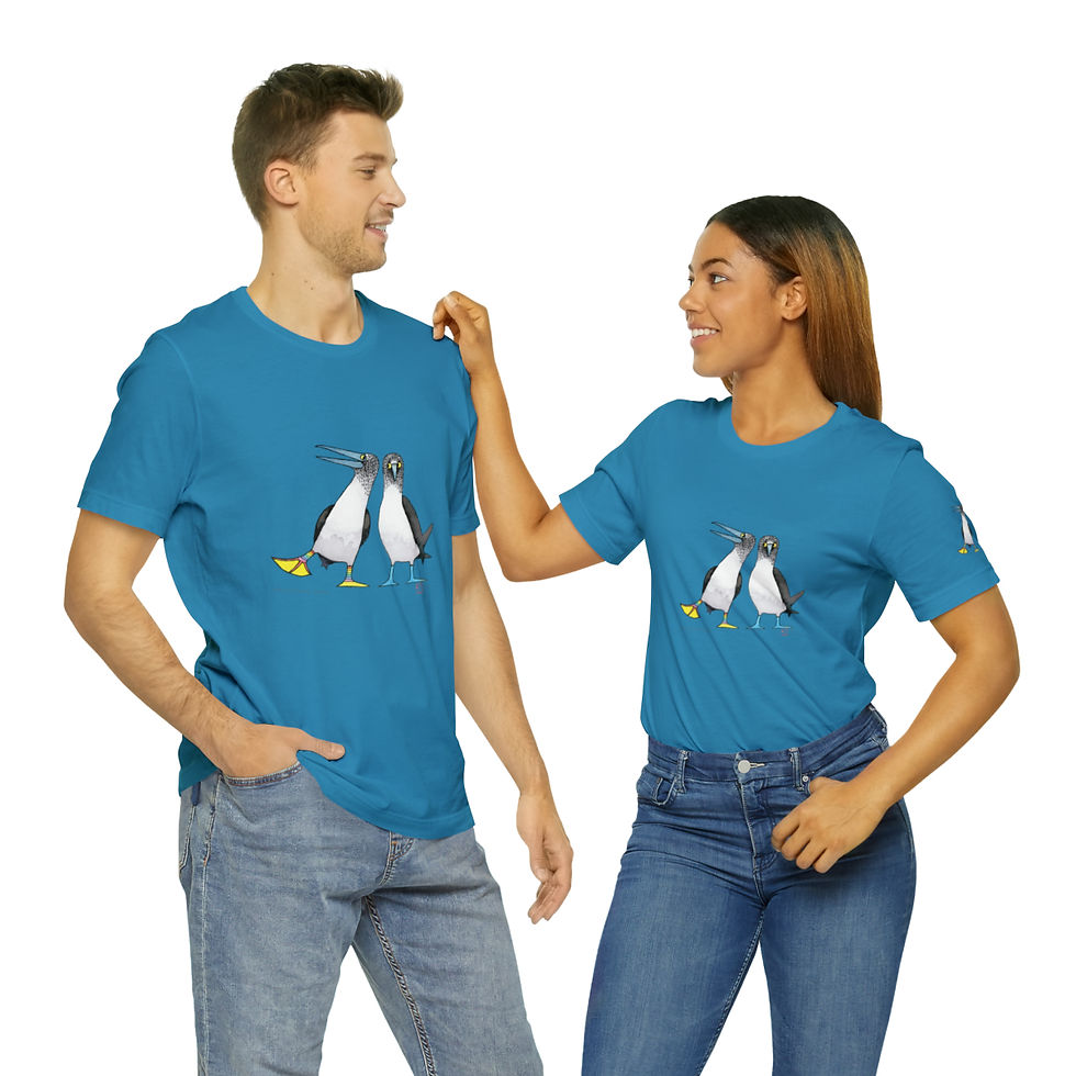 Thumbnail: Fancy Footed Booby Unisex Jersey Short Sleeve Tee by Ikki Matsumoto