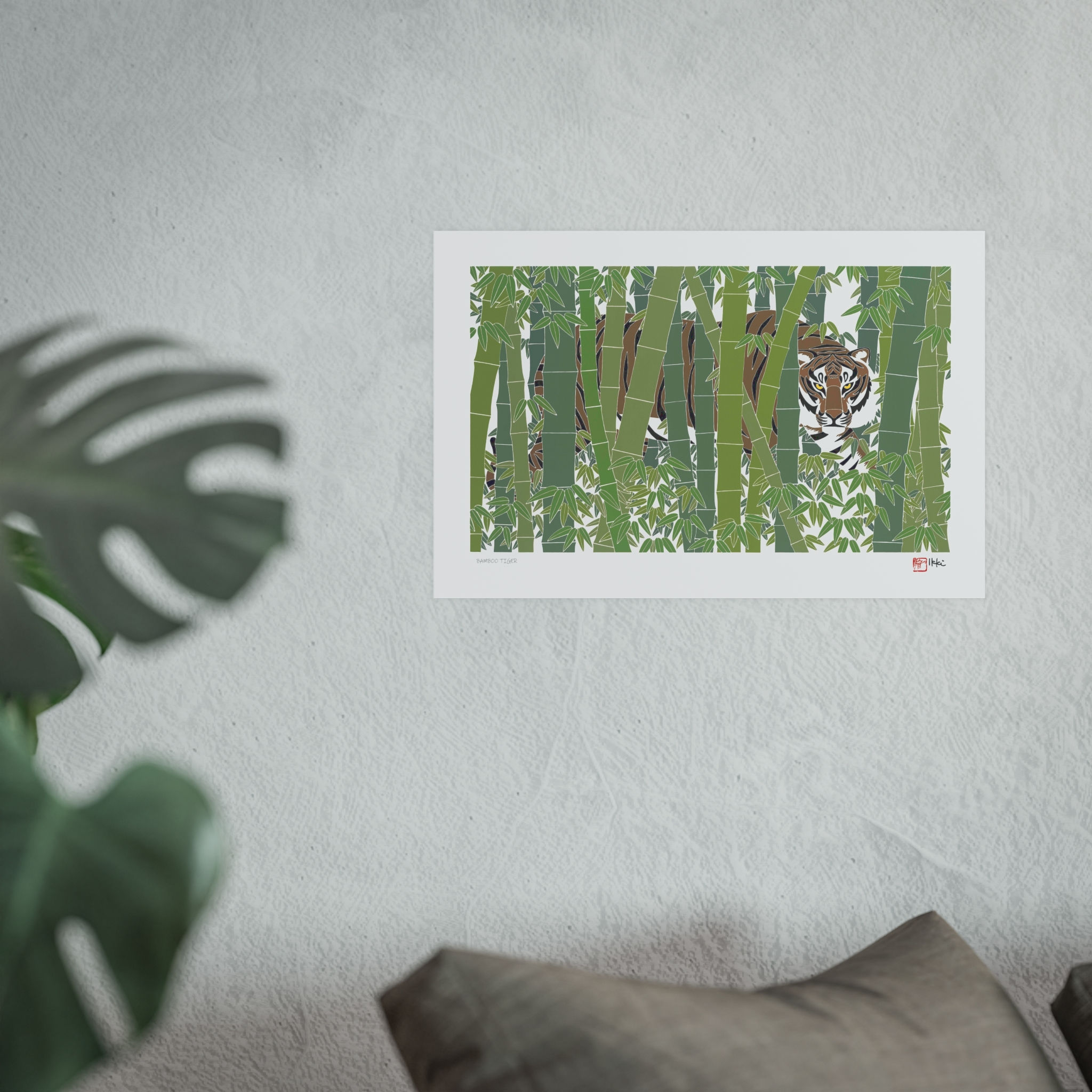 Bamboo Tiger Satin and Archival Matte Posters by Ikki Matsumoto