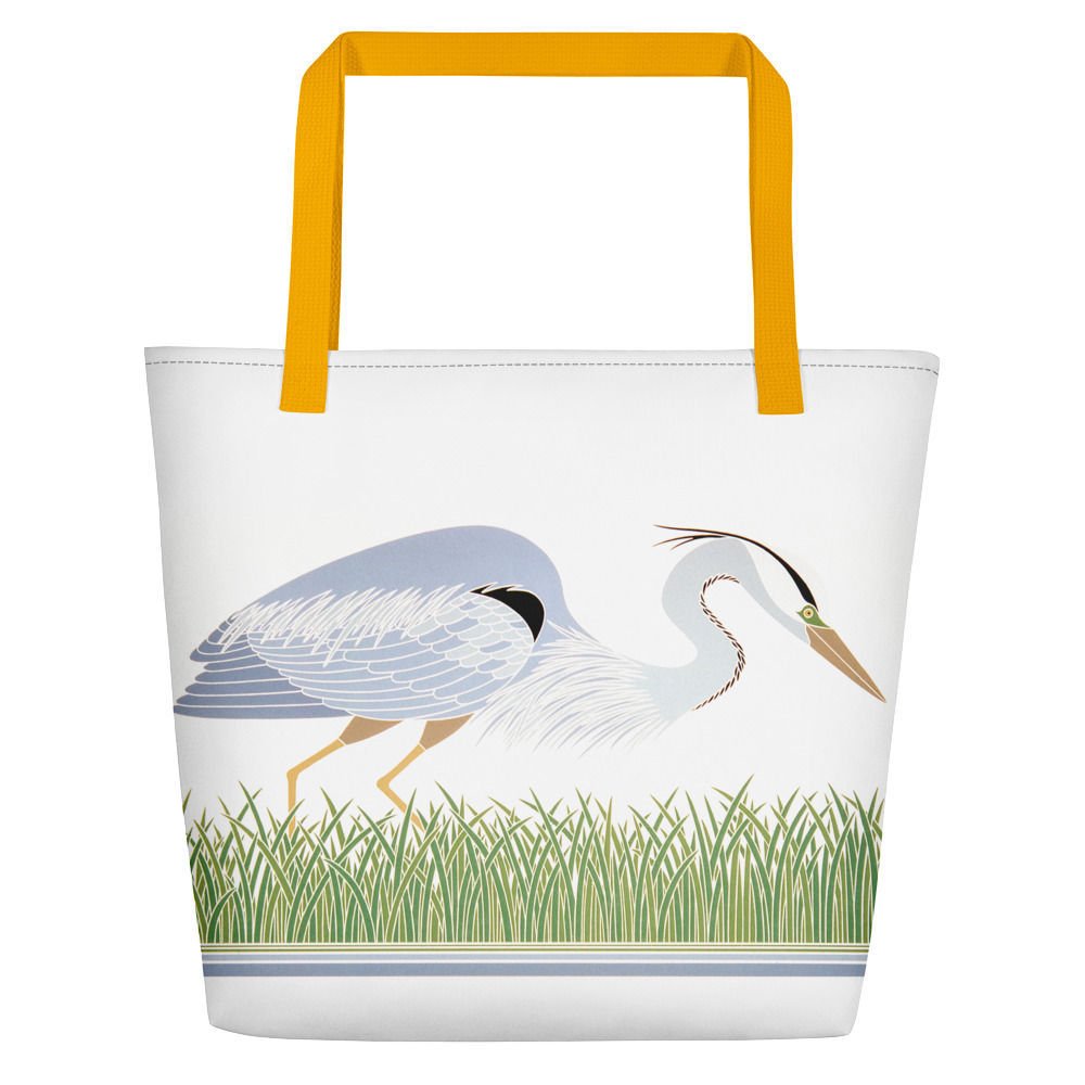 Great Blue Heron Beach Bag