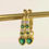 Thumbnail: Pretty Pearls Gold Vermeil Earring Hoops with Clear and Green Crystals