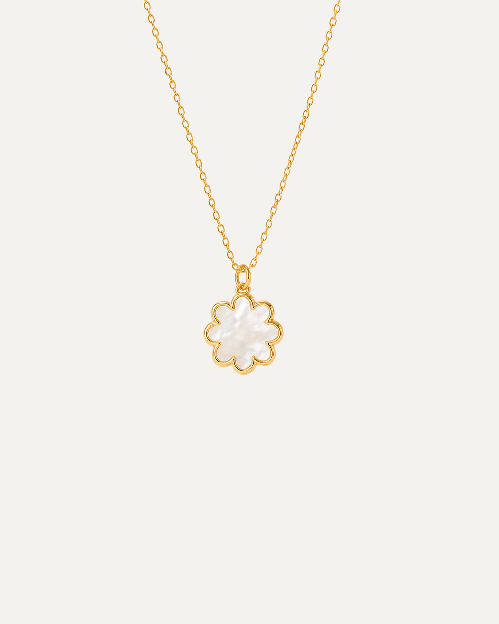 Thumbnail: Cosmos Flower Necklace- Mother of Pearls