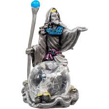 Pewter Wizard with Glass Sphere 2.75"