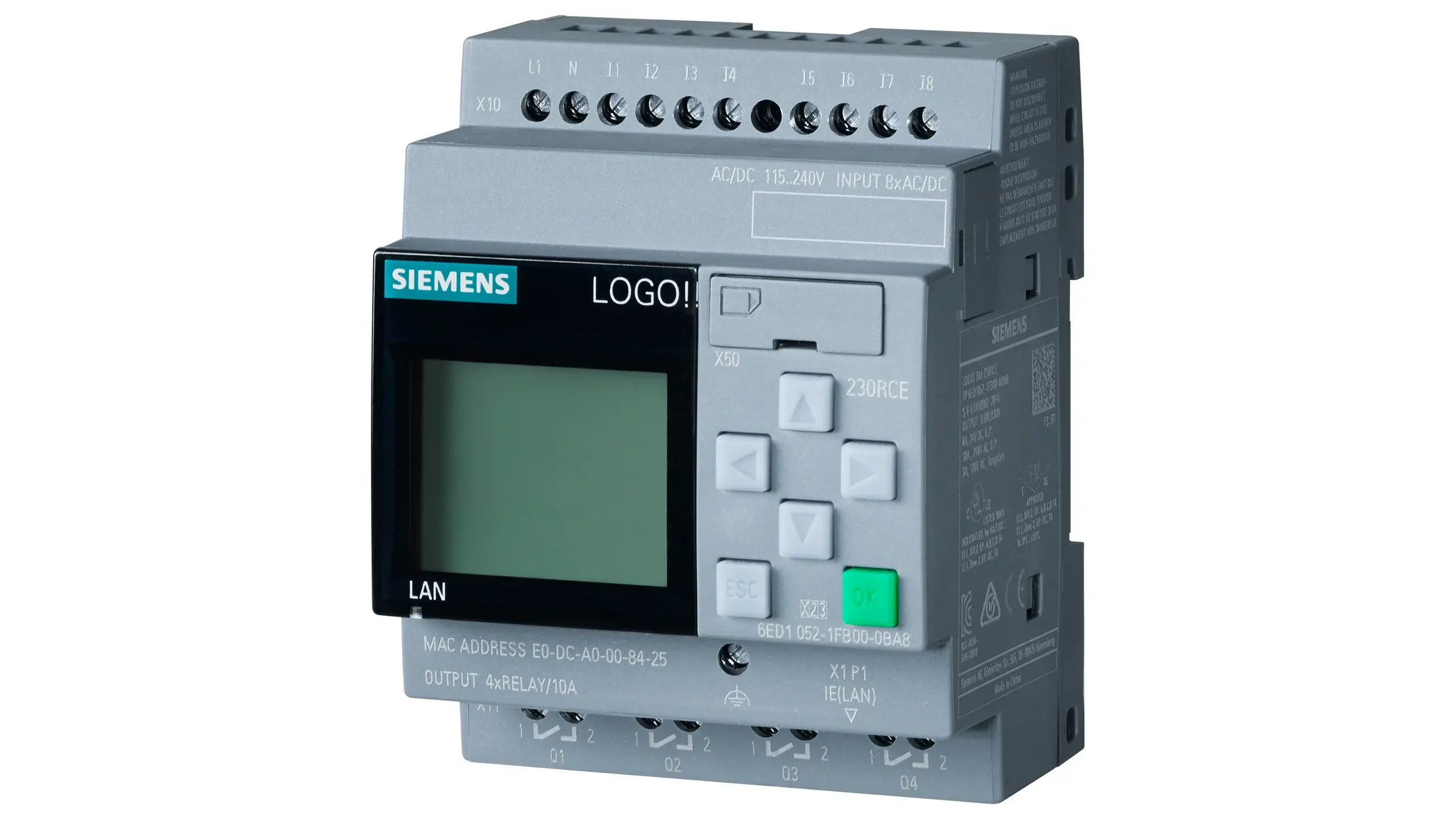 PLC Siemens LOGO! 230RCE - Módulo Lógico 6ED1052-1FB08-0BA1