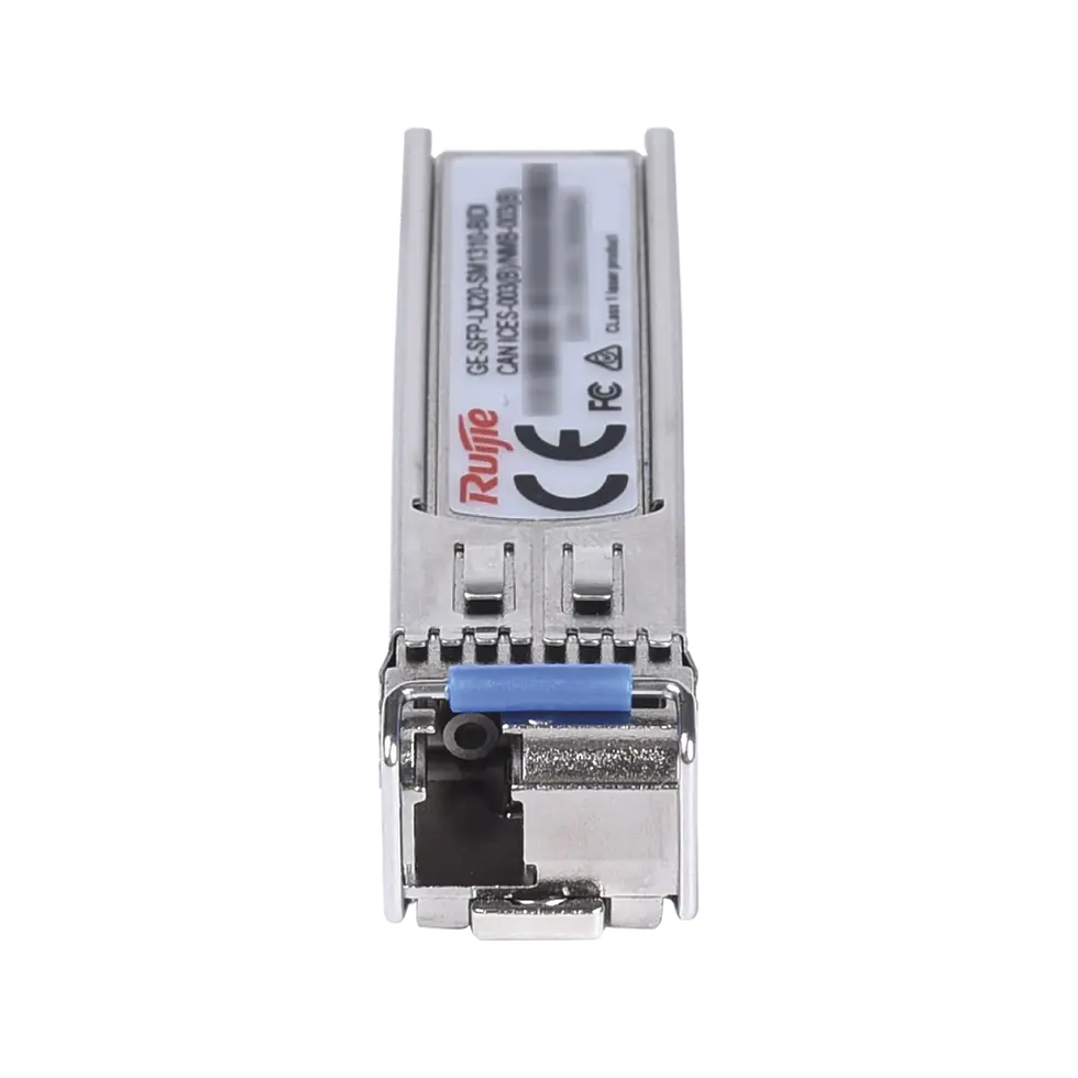 Vista frontal del Transceptor RUIJIE GE-SFP-LX20-SM1310-BIDI | SFP 1Gb LC SM Bi-direccional TX 1310nm RX 1550nm | 20Km