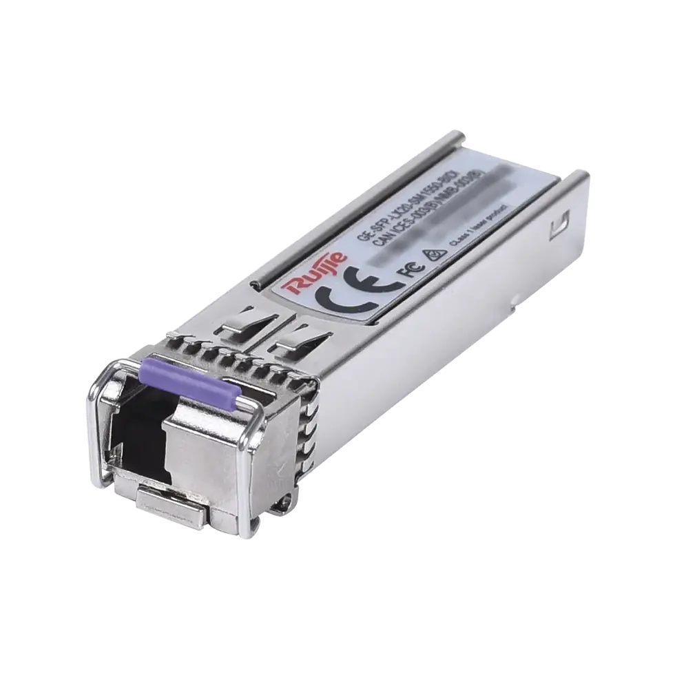 Vista lateral del Transceptor RUIJIE GE-SFP-LX20-SM1550-BIDI | SFP 1Gb LC SM Bi-direccional TX:1550nm RX:1310nm | 20Km
