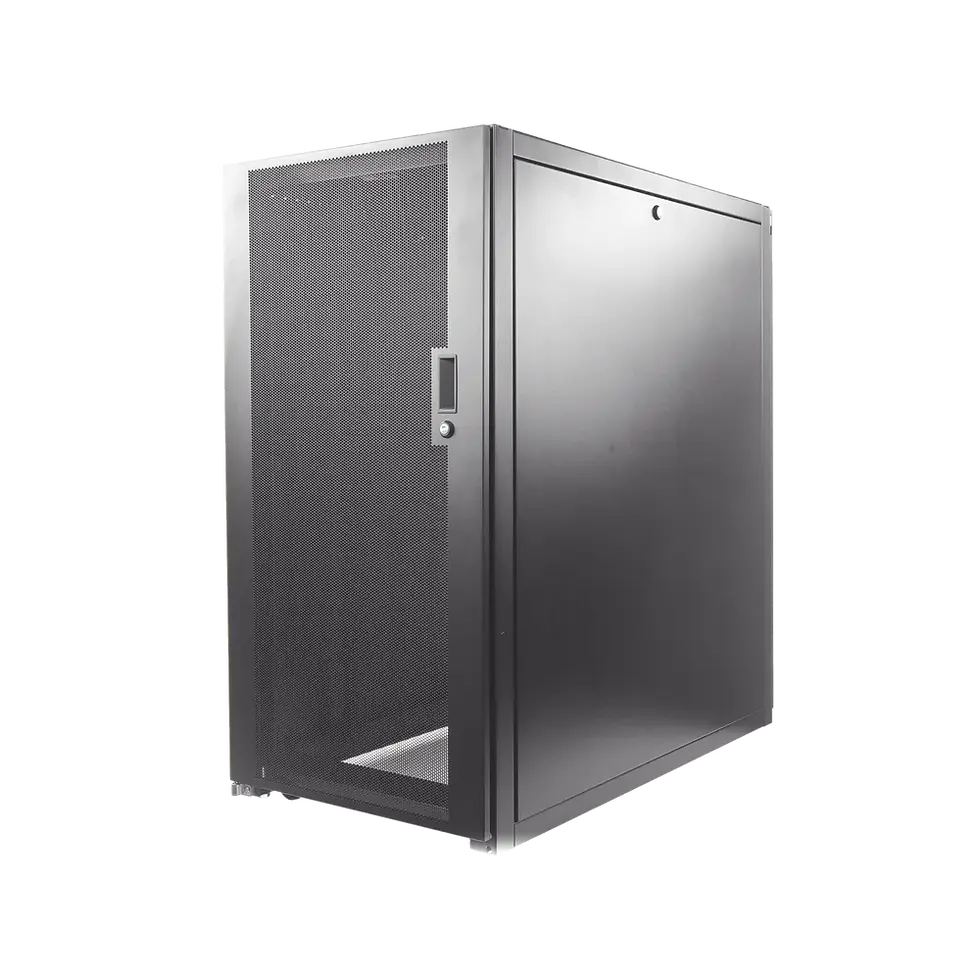 Vista lateral del Gabinete Profesional de Telecomunicaciones Panduit E6412B2 | Piso | 24UR | 60cm x 107cm