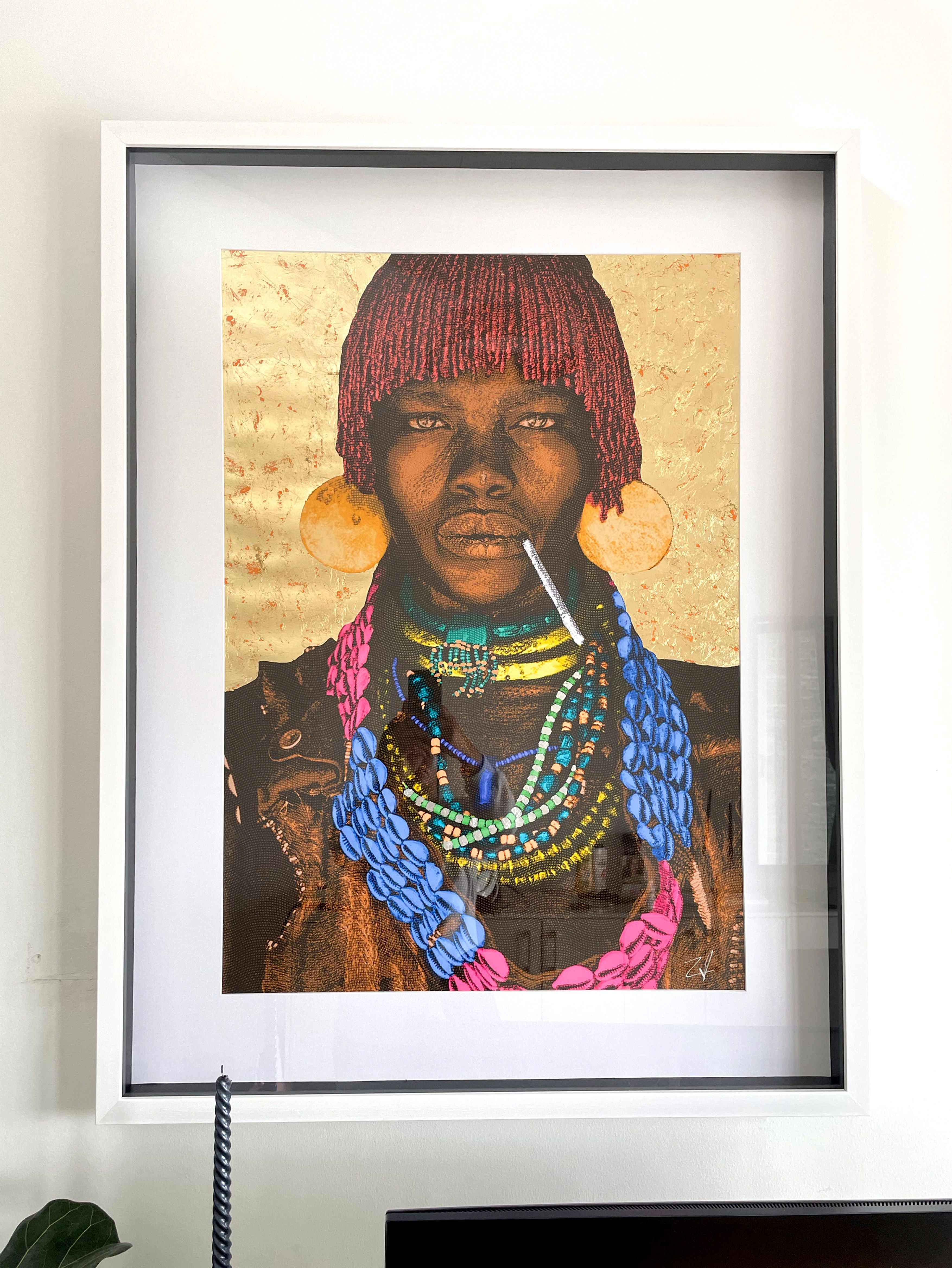 Ethiopian Hamar woman - Hand finished with gold leaf