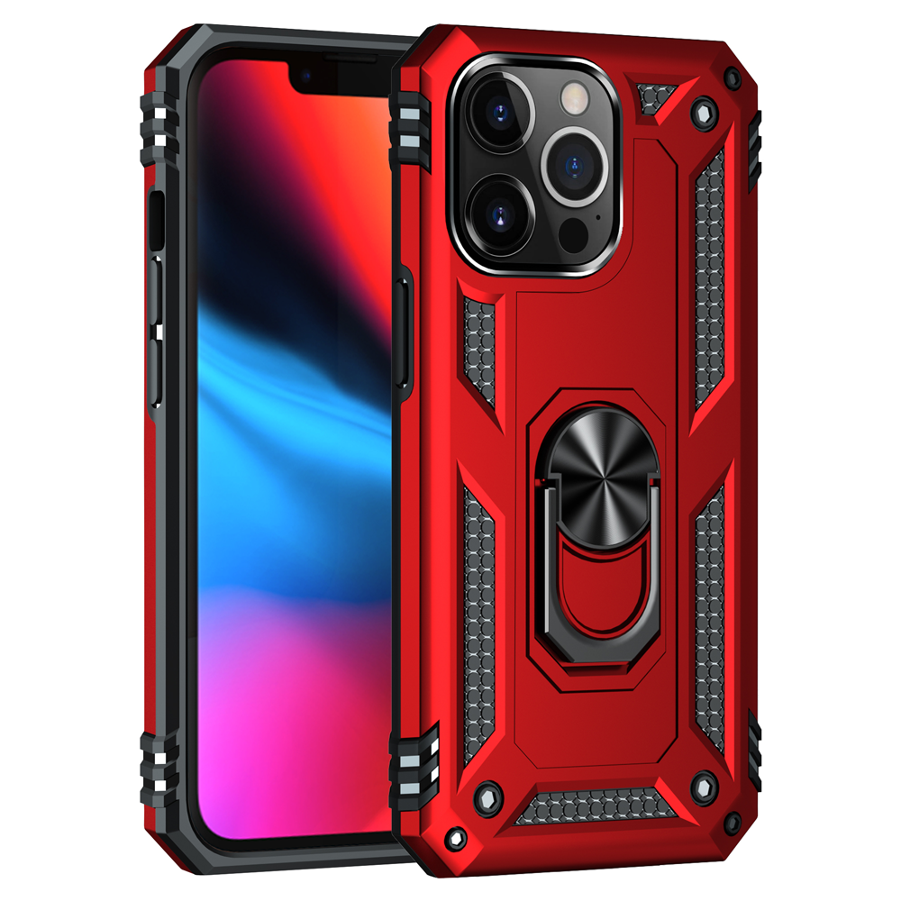 Armour Protective Case With Ring Holder Kickstand for iPhone 15/14/13/Pro