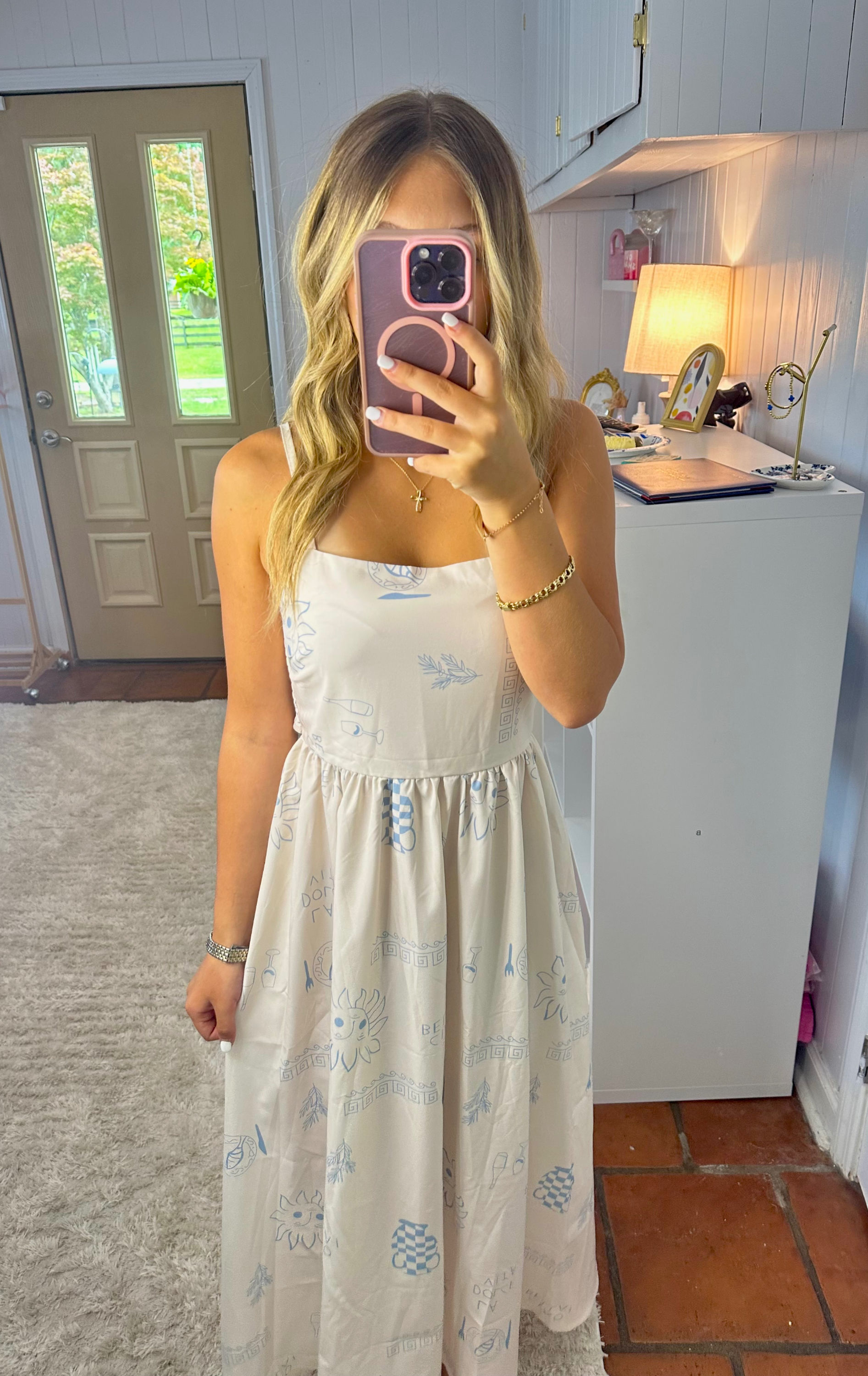 Ciao! Print Spaghetti Straps Dress