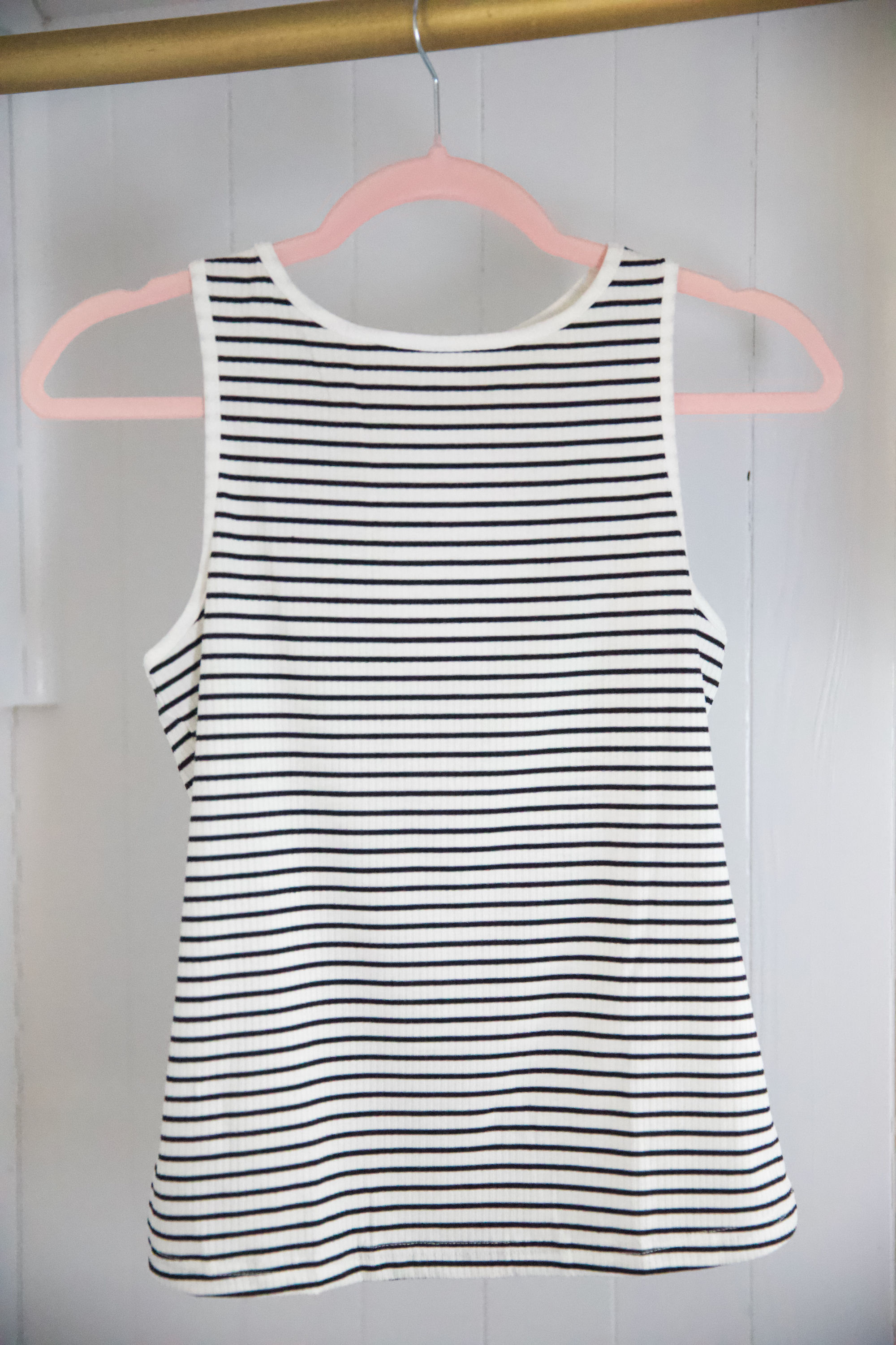 White striped sleeveless top