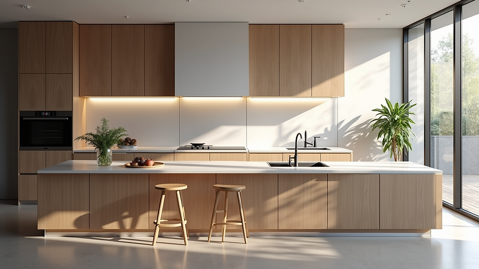 High angle view of a beautifully designed modern kitchen