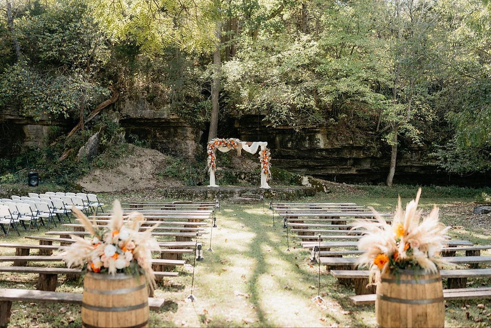 A creekside waterfront ceremony at Hope Springs Farm Springfield MO