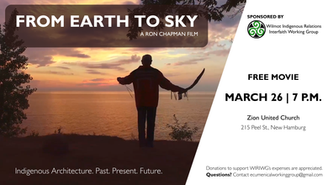 Poster for the film screening. A silhouette of a person is illuminated by the setting sun. They are holding a feather.