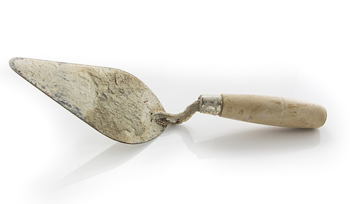 Used trowel, isolated on a white backgro