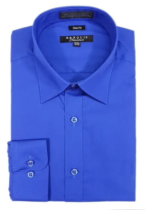 Thumbnail: Solid Slim Fit Dress Shirts